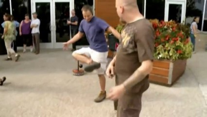 Adults play like children during work recess break