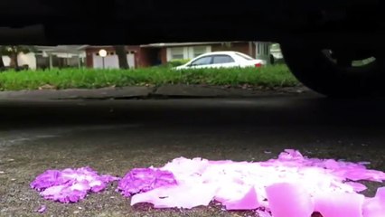 Crushing Bath Bombs With A Car - Satisfying Tire Crushing ASMR