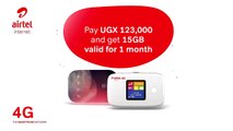 The future is here. Turn every corner into a corner office with our 4G MiFi at only UGX 123,000. It comes with 15GB free data valid for a month and connects up