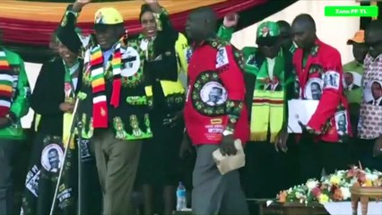 Zimbabwe president inches from explosion in dramatic footage