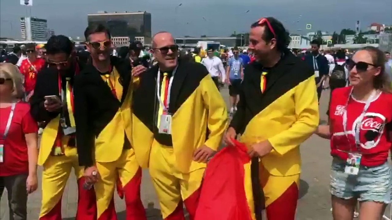 Amusing Belgian fans get excited ahead of Tunisia clash