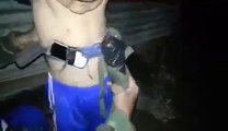 Iraqi soldier removes suicide belt from boy in Mosul (with English subtitles)