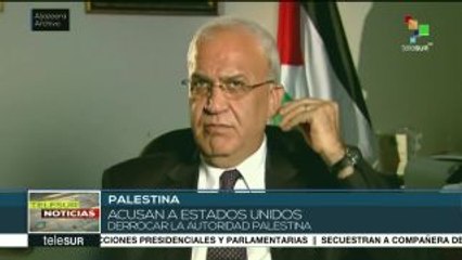 Erekat acusa a EEUU de intentar derrocar a la Autoridad Palestina