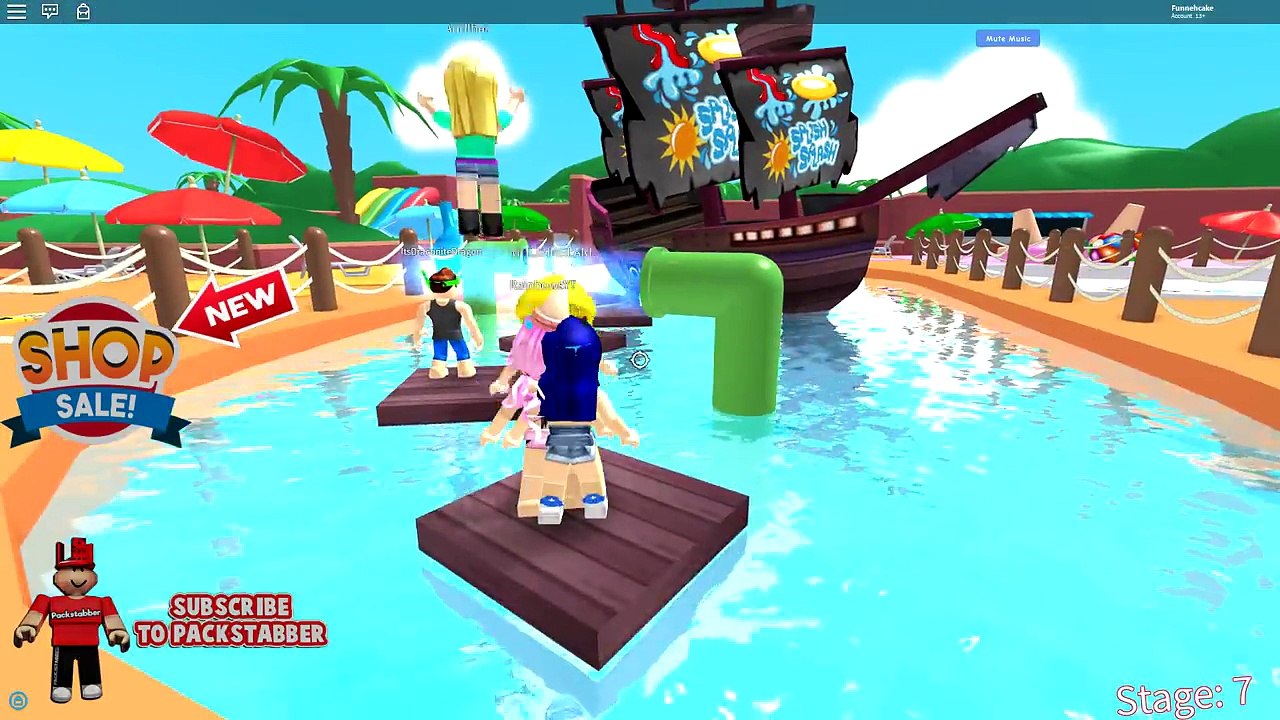 I Pushed Them Off The Water Slide We Must Escape The Waterpark Dailymotion Video - itsfunneh roblox water park