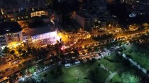AK Parti İstanbul İl Başkanlığı Önündeki Kalabalık Havadan Görüntülendi