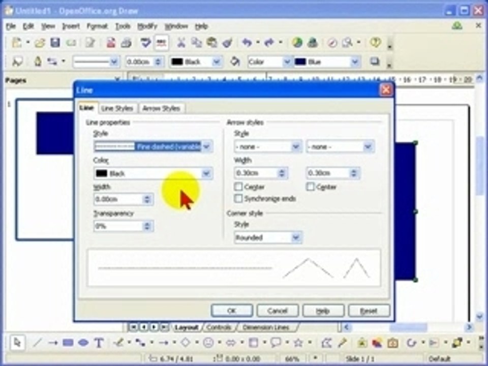 How to Add Borders to Basic Shapes using Open Office Draw