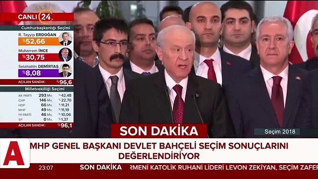 MHP lideri Bahçeli: Türk milletinin kutlu iradesi sandıkta tecelli etmiştir