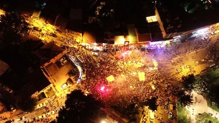 Kısıklı'daki Sevinç Gösterisi Havadan Görüntülendi