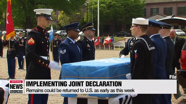 Remains of U.S. soldiers could be returned as soon as this week