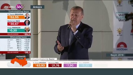 Cumhurbaşkanı Erdoğan balkon konuşması yapıyor
