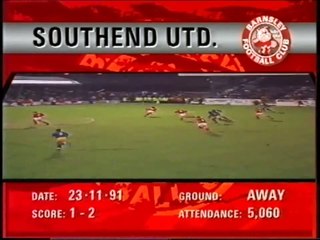 Southend United - Barnsley 23-11-1991 Division Two