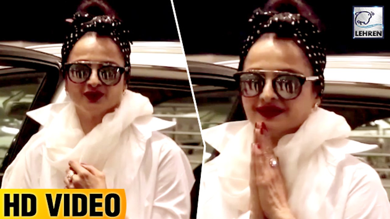 Rekha Looks Gorgeous While Leaving For IIFA 2018