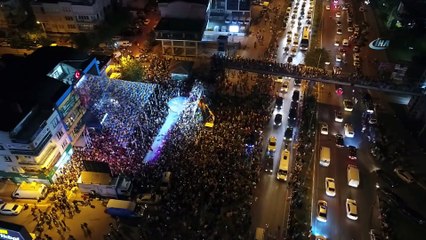 Antalya'da Seçim Kutlamaları Havadan Görüntülendi