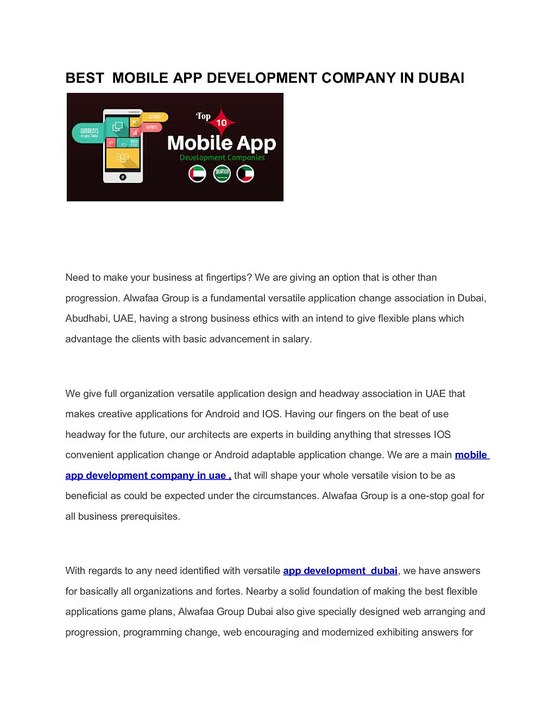 BEST  MOBILE APP DEVELOPMENT COMPANY IN DUBAI
