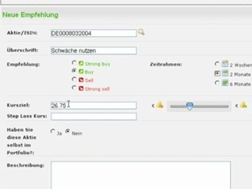 Empfehlungen publizieren auf sharewise