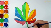 Comment dessiner et colorier une feuille d'arc-en-ciel et des dessins à la main pour les enfants - apprendre les couleurs
