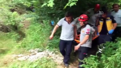 Katırdan düşen çiftçiyi sedyeyle 4 kilometre taşıdılar - ZONGULDAK