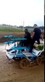 Governor Ayade Test Runing the Rice Transplanting Machine at the Rice City, Calabar