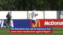 Messi's Argentina train before crunch Nigeria game
