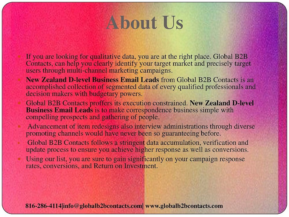 New Zealand D-level Business Email Leads