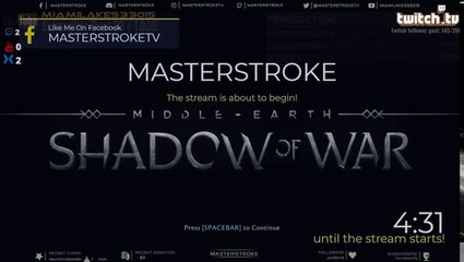 MASTERSTROKE Let's Play - Middle Earth, Shadow of War (Part 1) THE BEGINNING