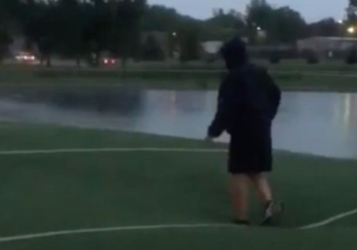 Turf on High School Football Field Balloons After Heavy Rain
