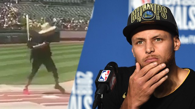 Steph Curry Hits RIDICULOUS HOME RUN Off Marshawn Lynch!