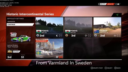 DiRT 4 Fly Cam Snarkil Skog Historic Intercontinental Series Varmland Sweden Ev4 St5