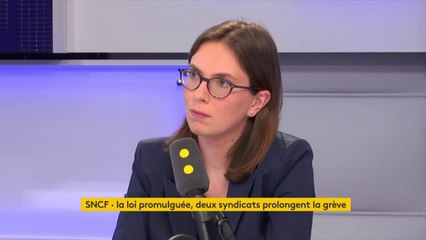 Réforme de la SNCF  : "Quand on promulgue une loi, elle s'applique" explique Amélie de Montchalin