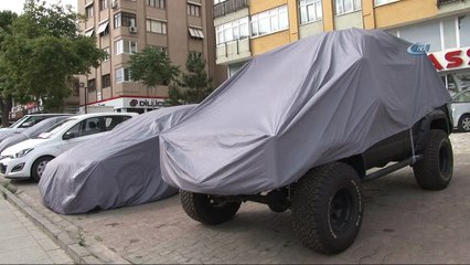 Dolu yağışına karşı brandalı önlem