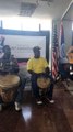 Dawn Drake & ZapOte from New York jamming with Belizean Garifuna drummers!   Bliss Center for Performing Arts #OfficeofTheMusicAmbassadorBelize