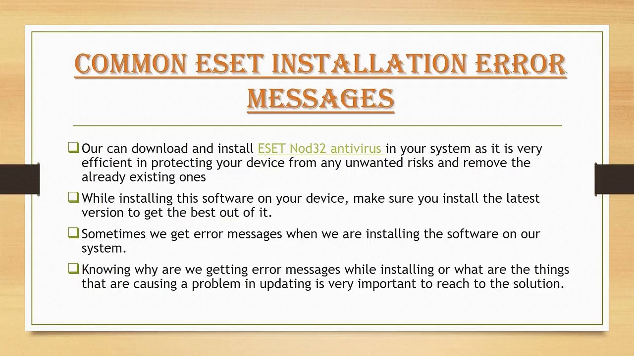 How to Remove ESET Nod32 Antivirus Installation Error?