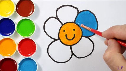 Download Video: Comment dessiner et peindre des fleurs - Coloriages pour enfants - Couleurs d'art pour les enfants - Apprendre le dessin