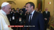 Vatican : long tête-à-tête entre Emmanuel Macron et le pape François