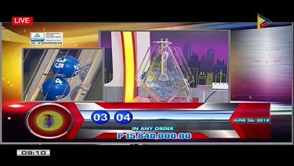 PCSO 9 PM Lotto Draw, June 26, 2018