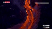 Kilauea Yanardağı'ndan sızan lavlar havadan görüntülendi