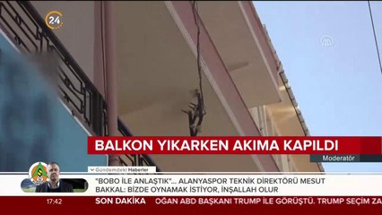 Balkon yıkarken elektrik akımına kapıldı