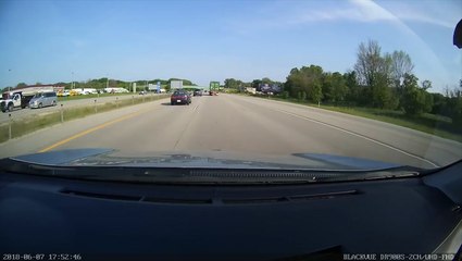 Camry Hood Almost Takes Out A Jeep