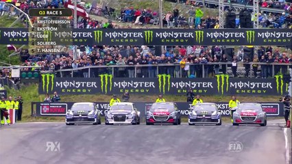 World Rallycross Norway 2018 Q3 Race 5 Start Solberg Great Save