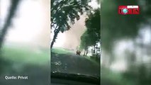 Dramatische Sekunden! Hier fährt ein Autofahrer direkt ins Auge des Tornados in NRW! 