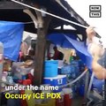 ICE protesters were mocked and threatened with arrest by Homeland Security officials after they shut down a facility in Portland