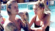 Hailey Baldwin Can't Stop Staring At Shirtless Justin Bieber While On Pool Date