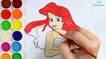 Comment colorier la petite sirène Ariel - Coloriages pour enfants - Couleurs d'art pour les enfants