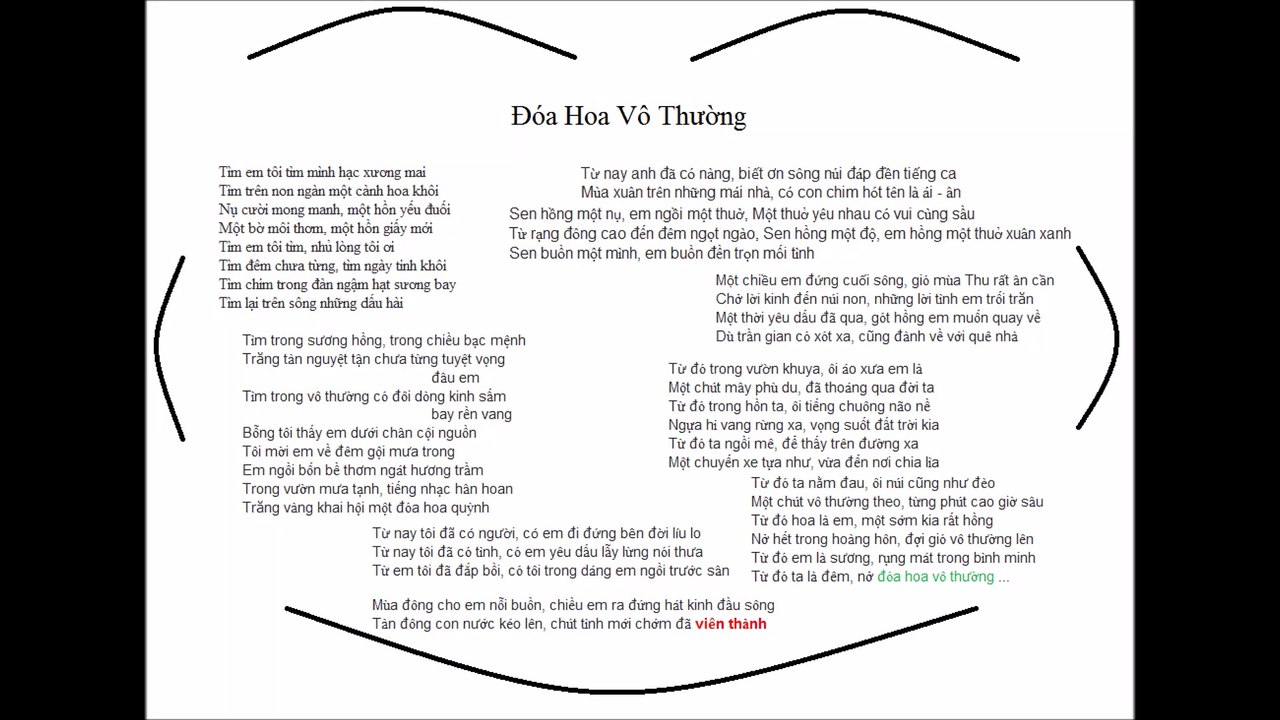 Vietnamese music "Evanescent bloom"-Đóa Hoa Vô Thường-Hồng Nhung