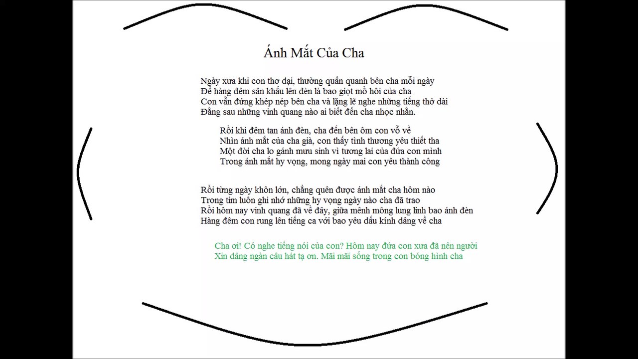 Vietnamese music "My father's eyes" Ánh Mắt Của Cha-Lam Trường