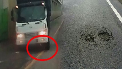 "포트홀 지나자 운전대가 휙..." 출근길 50대 참변 / YTN