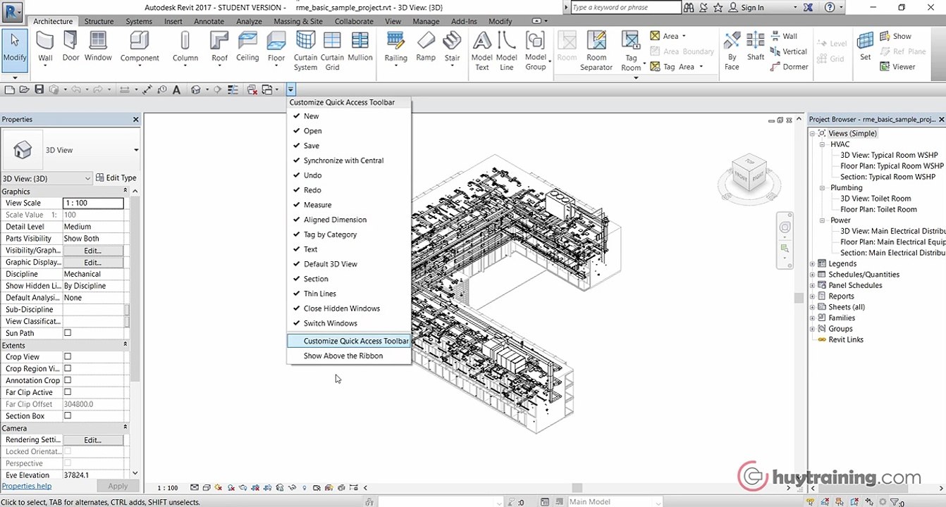 03. Giới thiệu thanh công cụ Revit