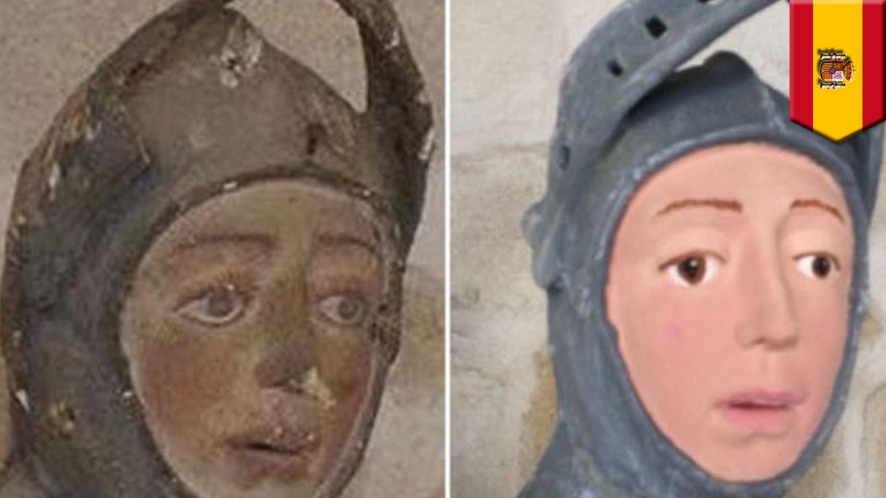 Spanish church tries really hard to restore sculpture