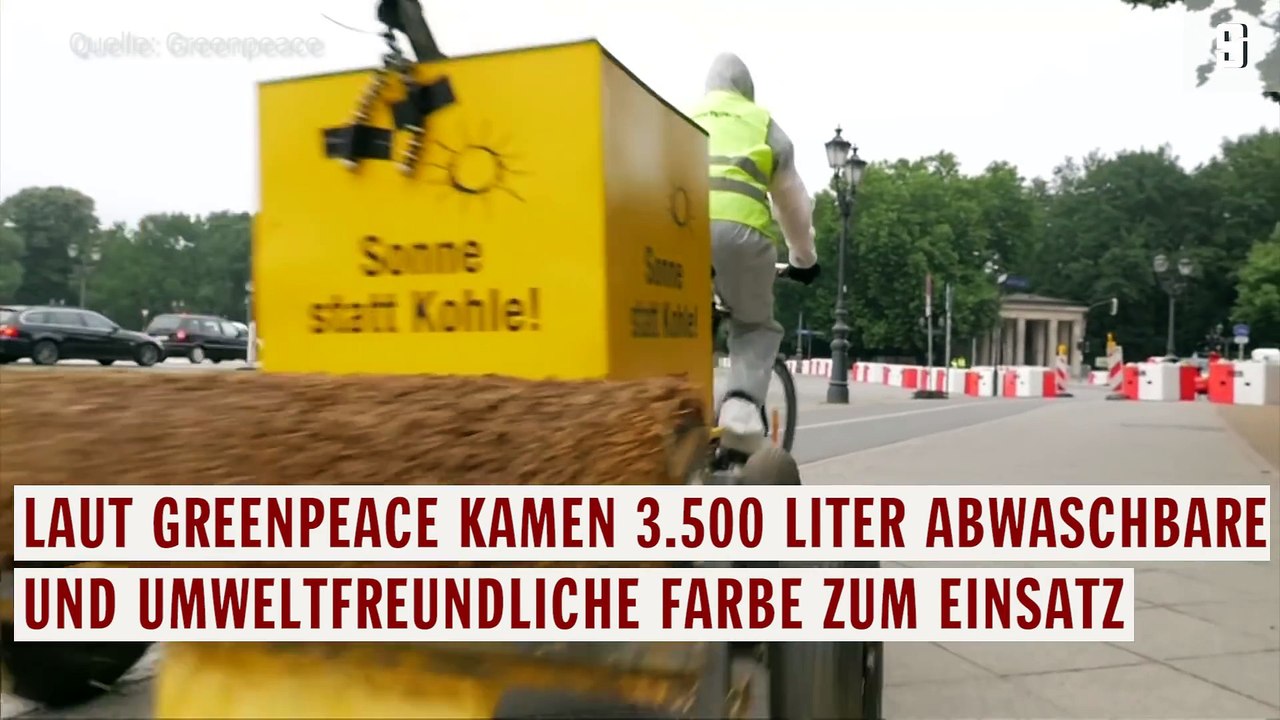Greenpeace-Aktion in Berlin: Mit tausenden Litern Farbe gegen Kohleenergie