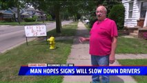 Michigan Man Hopes Sign Will Slow Down Speeding Drivers in His Neighborhood